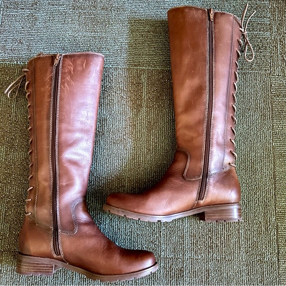 Sofft Brown Leather Sharnell II Lace Up Adjustable Riding Knee Boots, size 8 - Picture 5 of 14